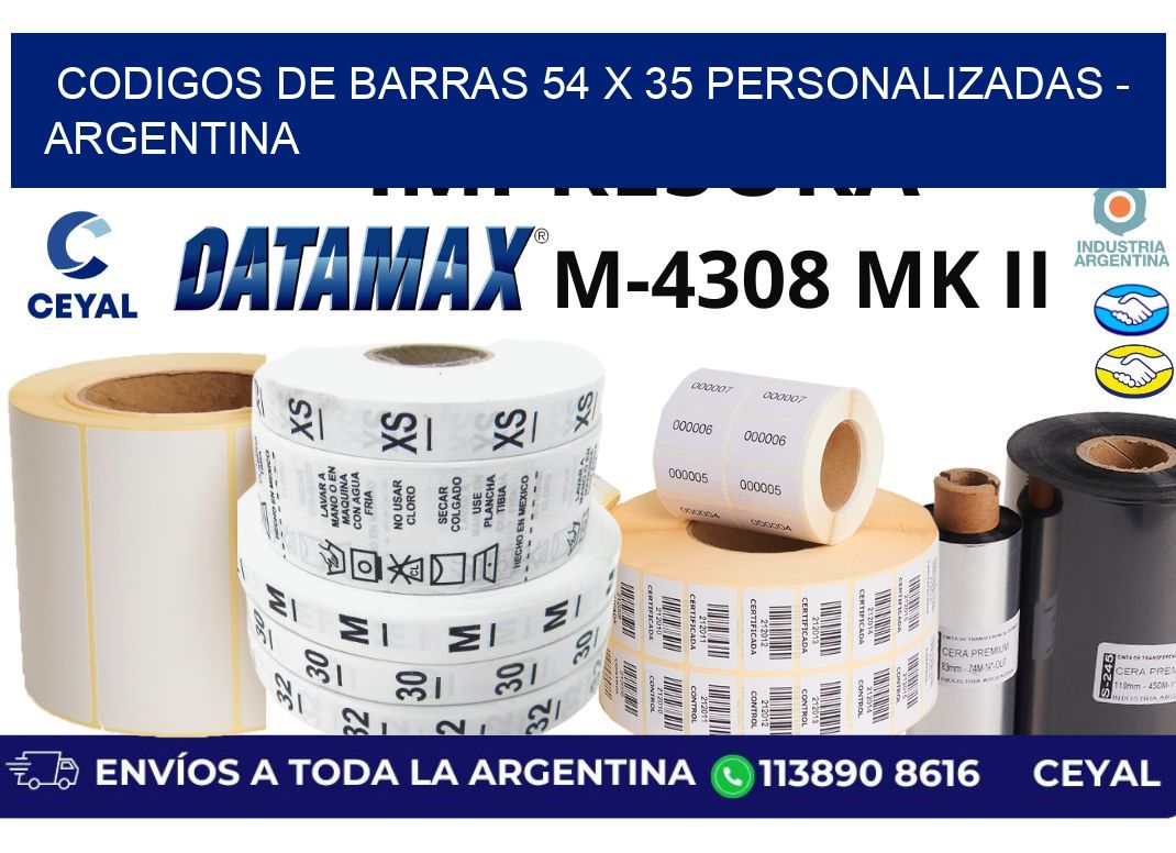 codigos de barras 54 x 35 personalizadas - Argentina