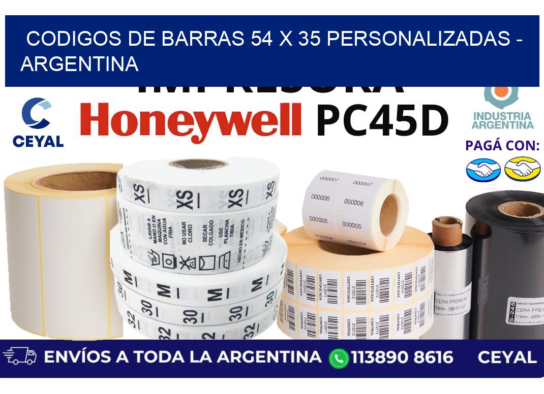 codigos de barras 54 x 35 personalizadas – Argentina