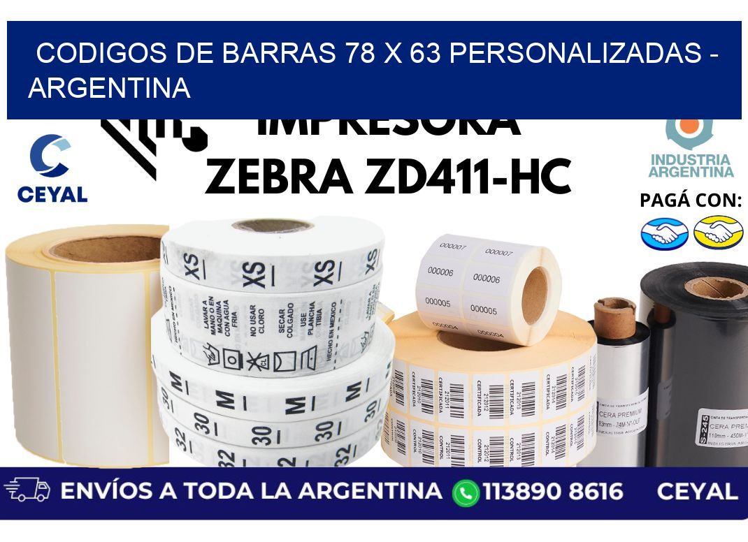 codigos de barras 78 x 63 personalizadas - Argentina