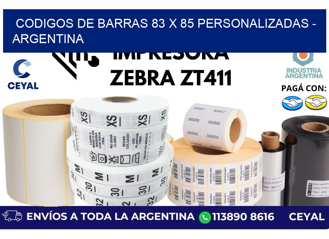 codigos de barras 83 x 85 personalizadas – Argentina