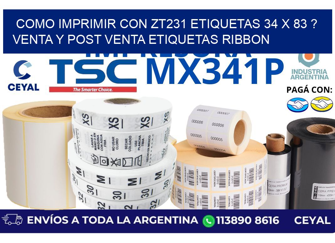 como imprimir con zt231 etiquetas 34 x 83 ? Venta y post venta etiquetas ribbon