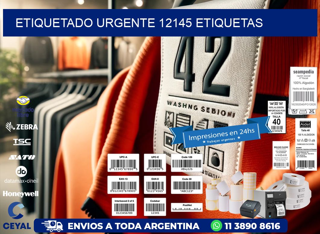 etiquetado urgente 12145 etiquetas