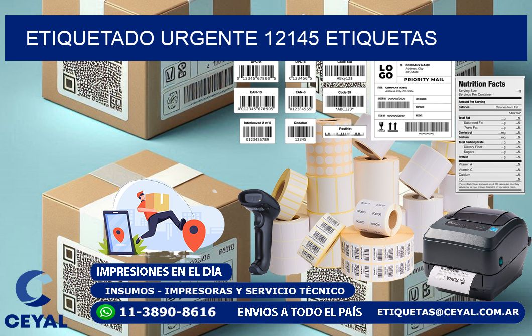 etiquetado urgente 12145 etiquetas