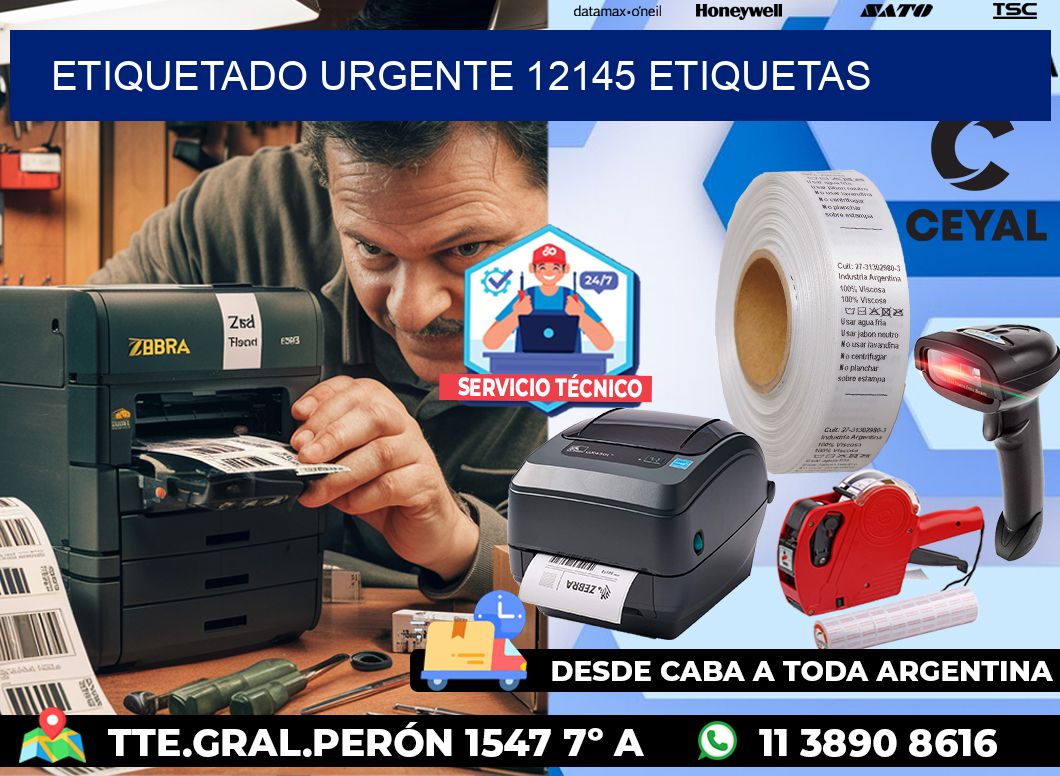 etiquetado urgente 12145 etiquetas