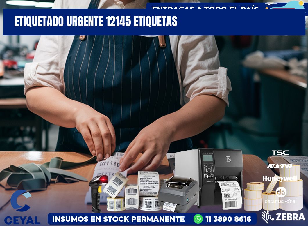 etiquetado urgente 12145 etiquetas
