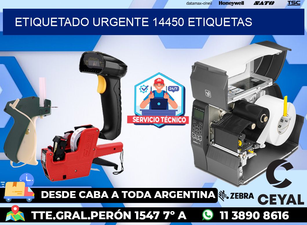 etiquetado urgente 14450 etiquetas