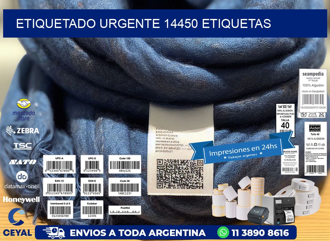 etiquetado urgente 14450 etiquetas
