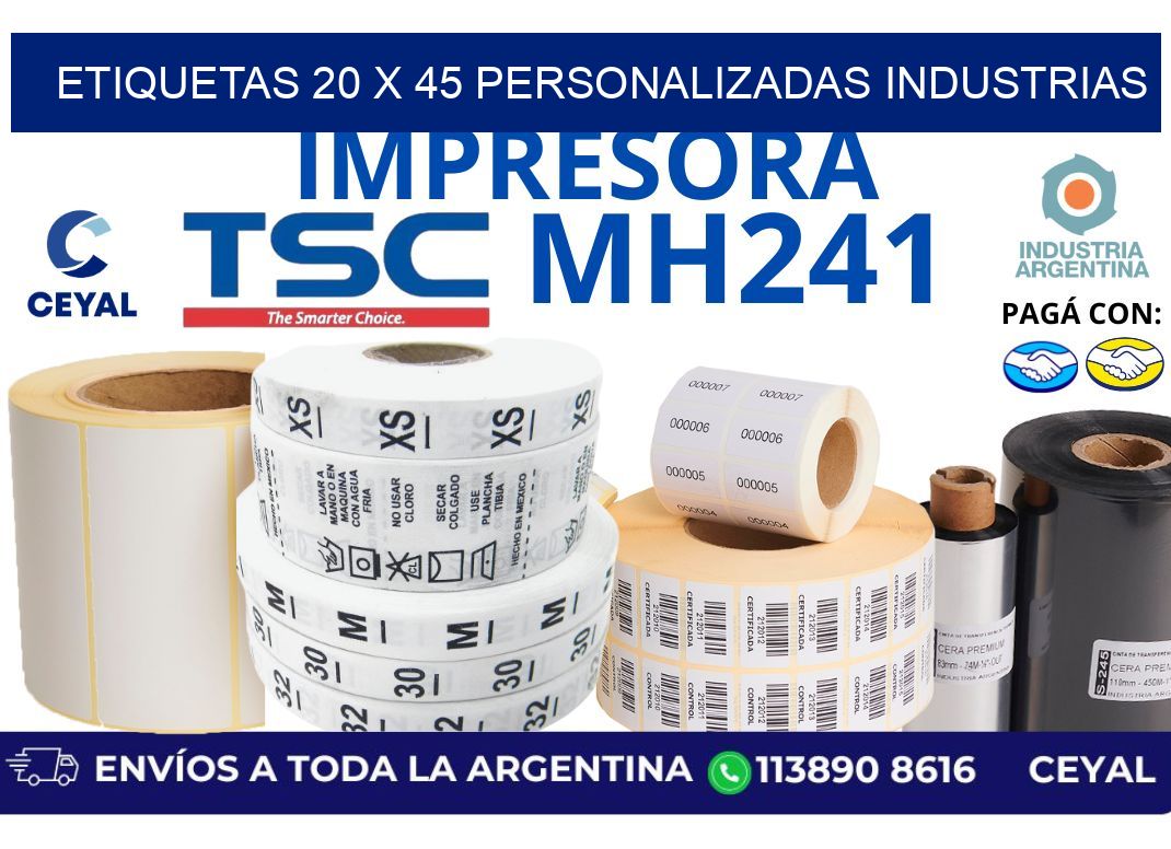 etiquetas 20 x 45 personalizadas industrias