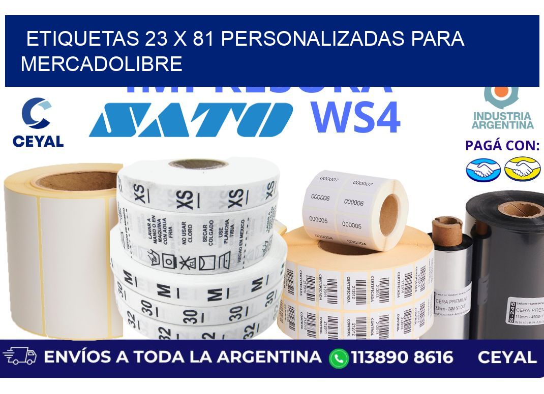 etiquetas 23 x 81 personalizadas para mercadolibre