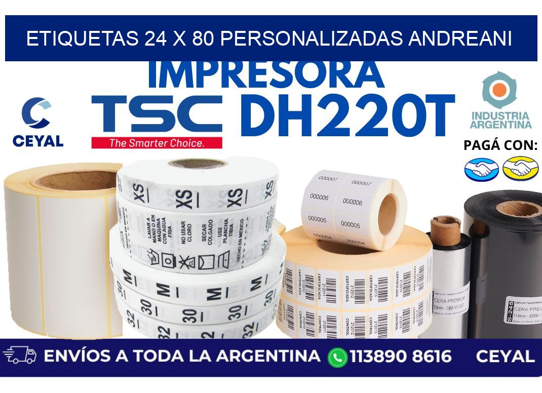 etiquetas 24 x 80 personalizadas andreani