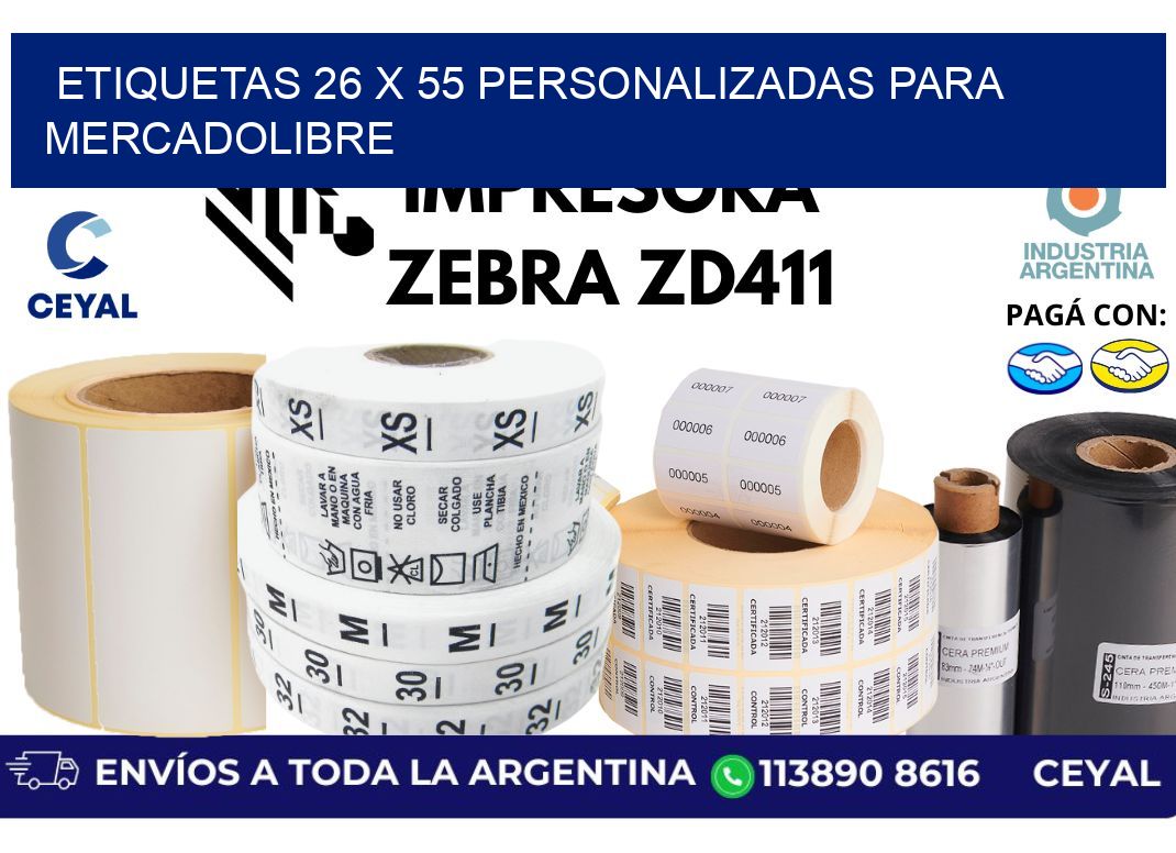 etiquetas 26 x 55 personalizadas para mercadolibre