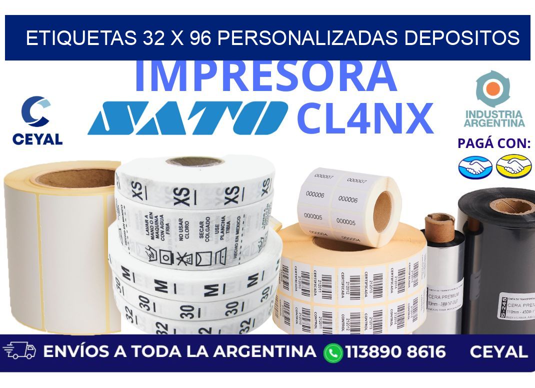 etiquetas 32 x 96 personalizadas depositos