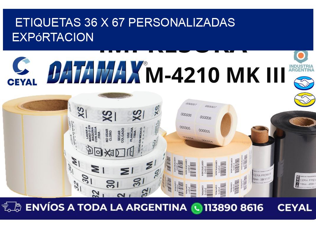 etiquetas 36 x 67 personalizadas expórtacion