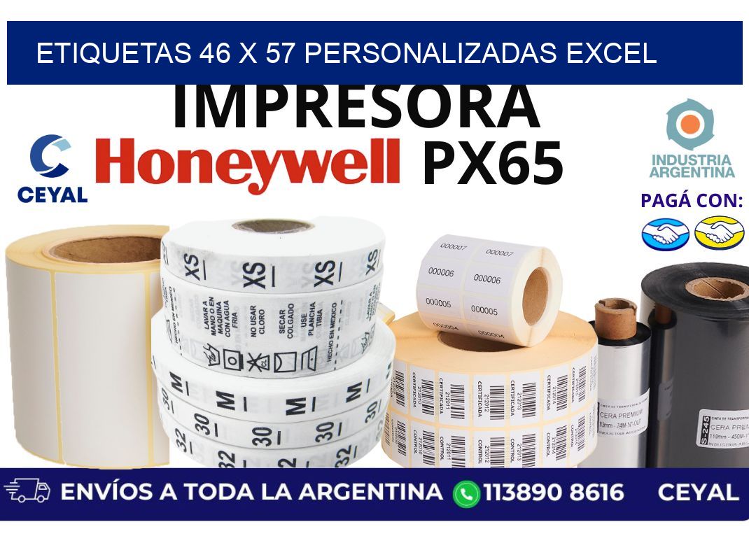 etiquetas 46 x 57 personalizadas excel