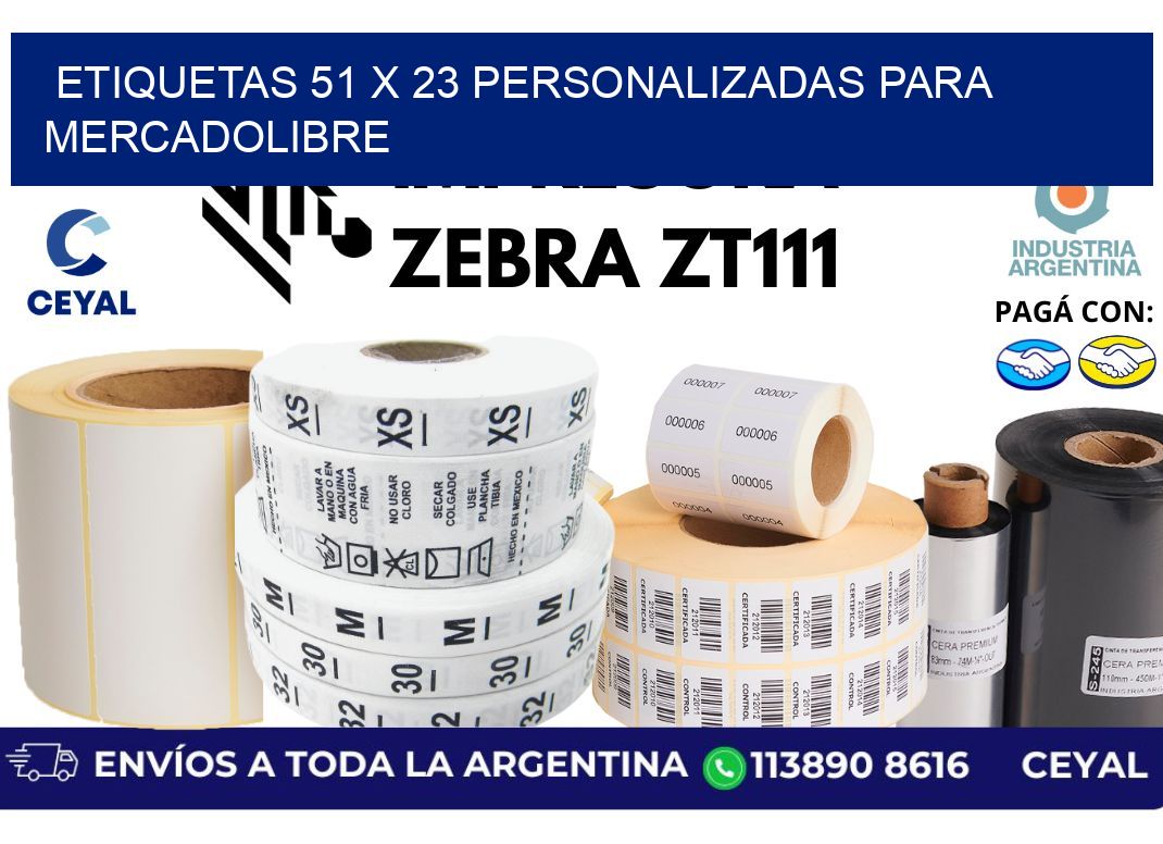 etiquetas 51 x 23 personalizadas para mercadolibre