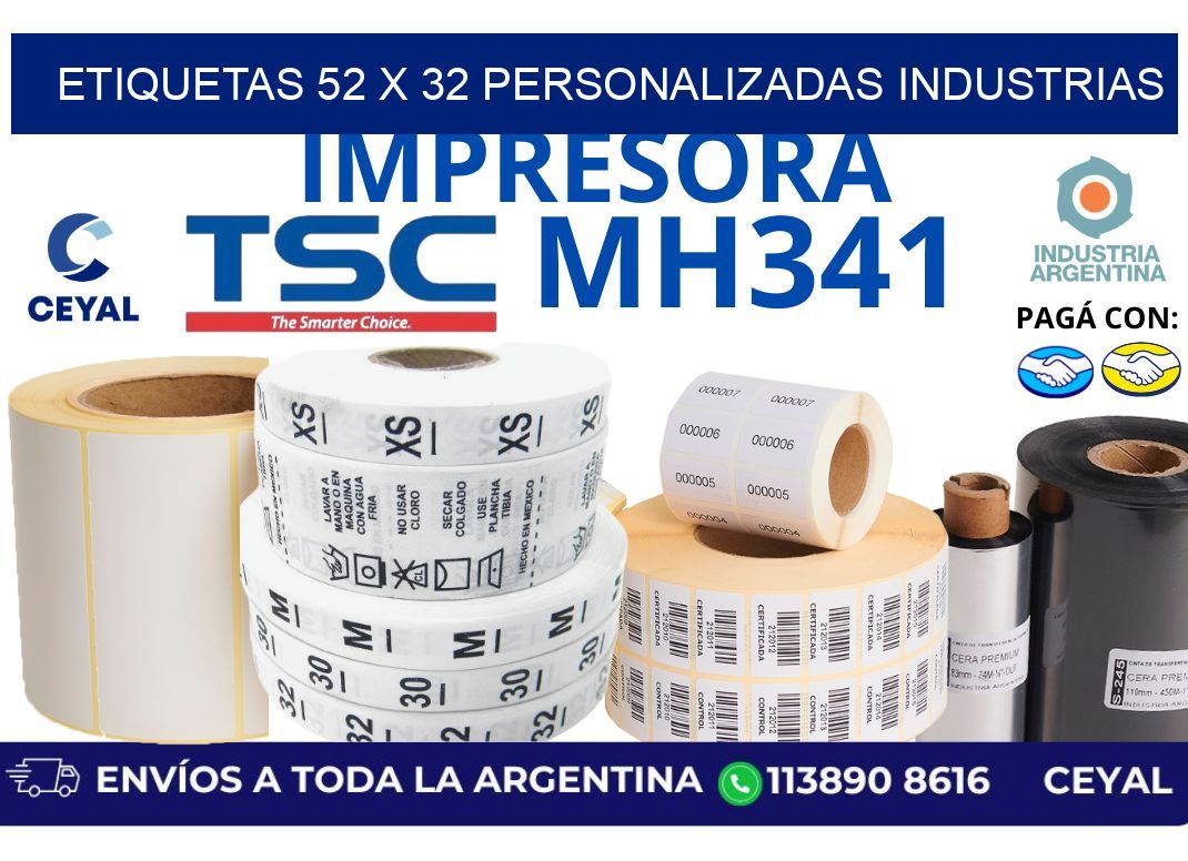 etiquetas 52 x 32 personalizadas industrias