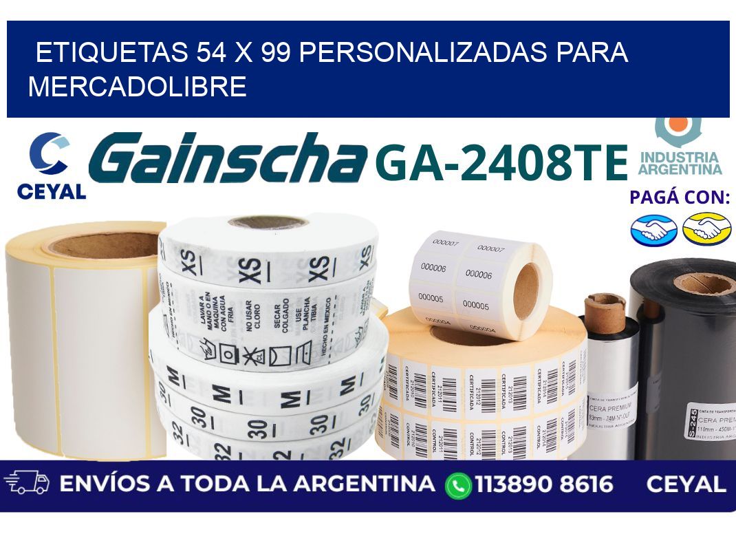 etiquetas 54 x 99 personalizadas para mercadolibre