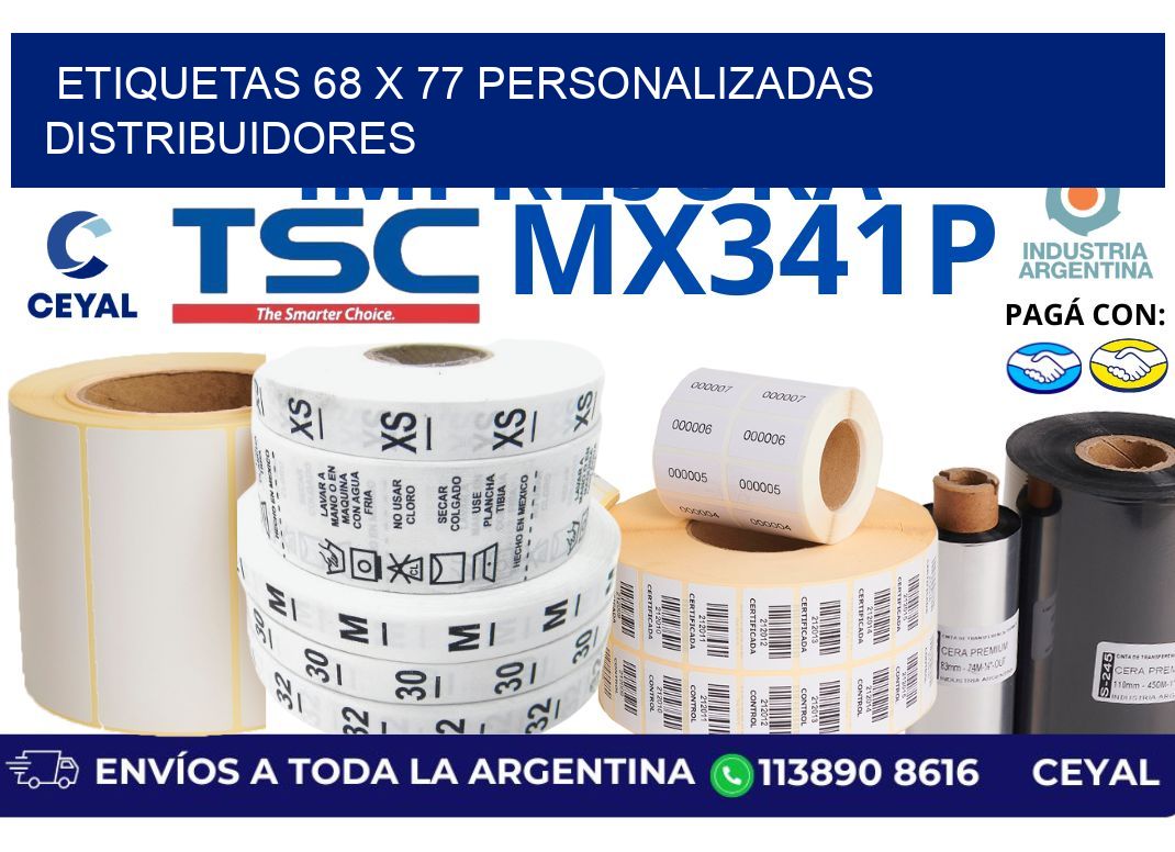etiquetas 68 x 77 personalizadas distribuidores