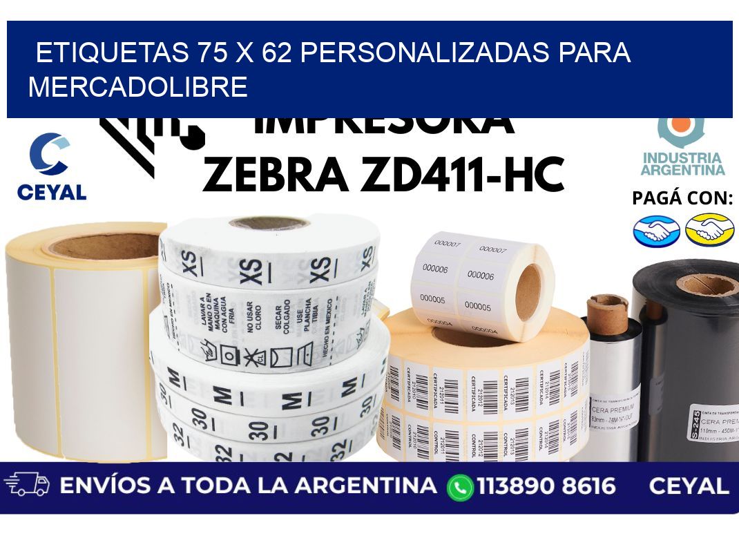 etiquetas 75 x 62 personalizadas para mercadolibre