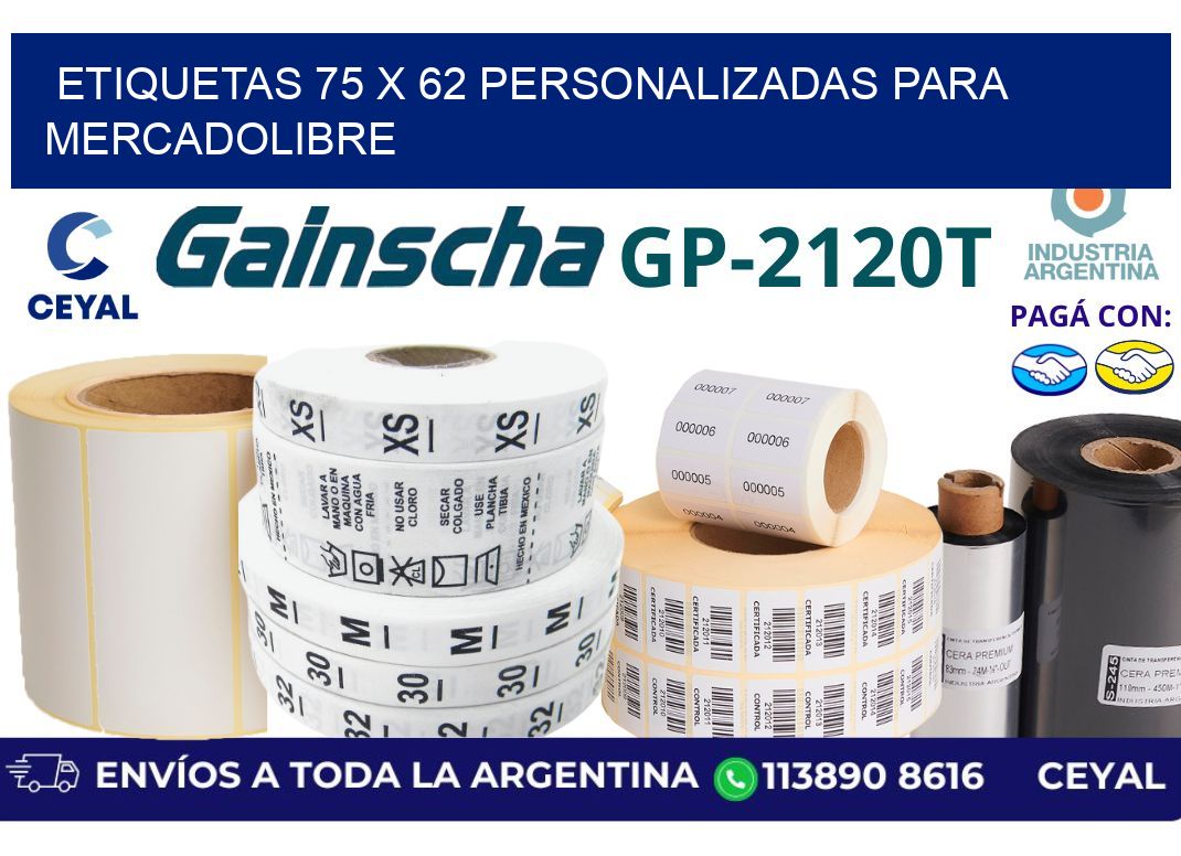 etiquetas 75 x 62 personalizadas para mercadolibre