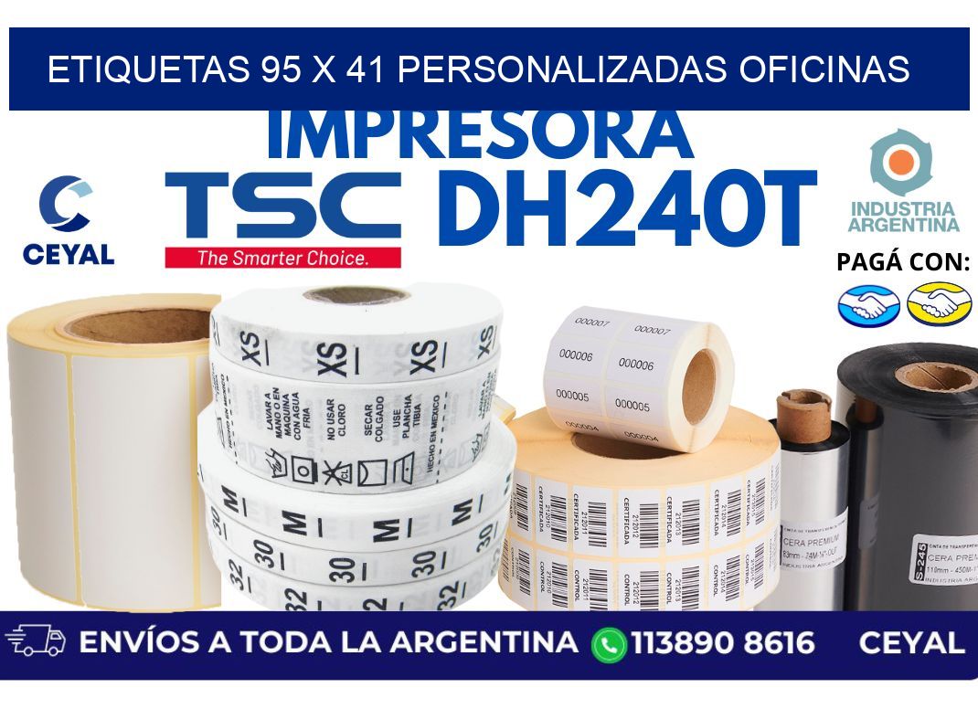 etiquetas 95 x 41 personalizadas oficinas