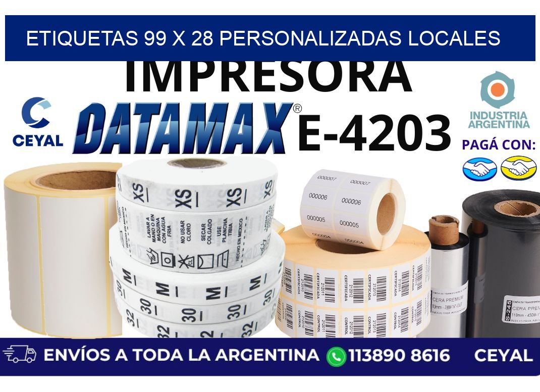 etiquetas 99 x 28 personalizadas locales