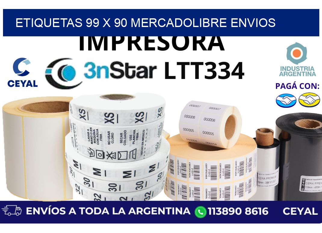 etiquetas 99 x 90 mercadolibre envios