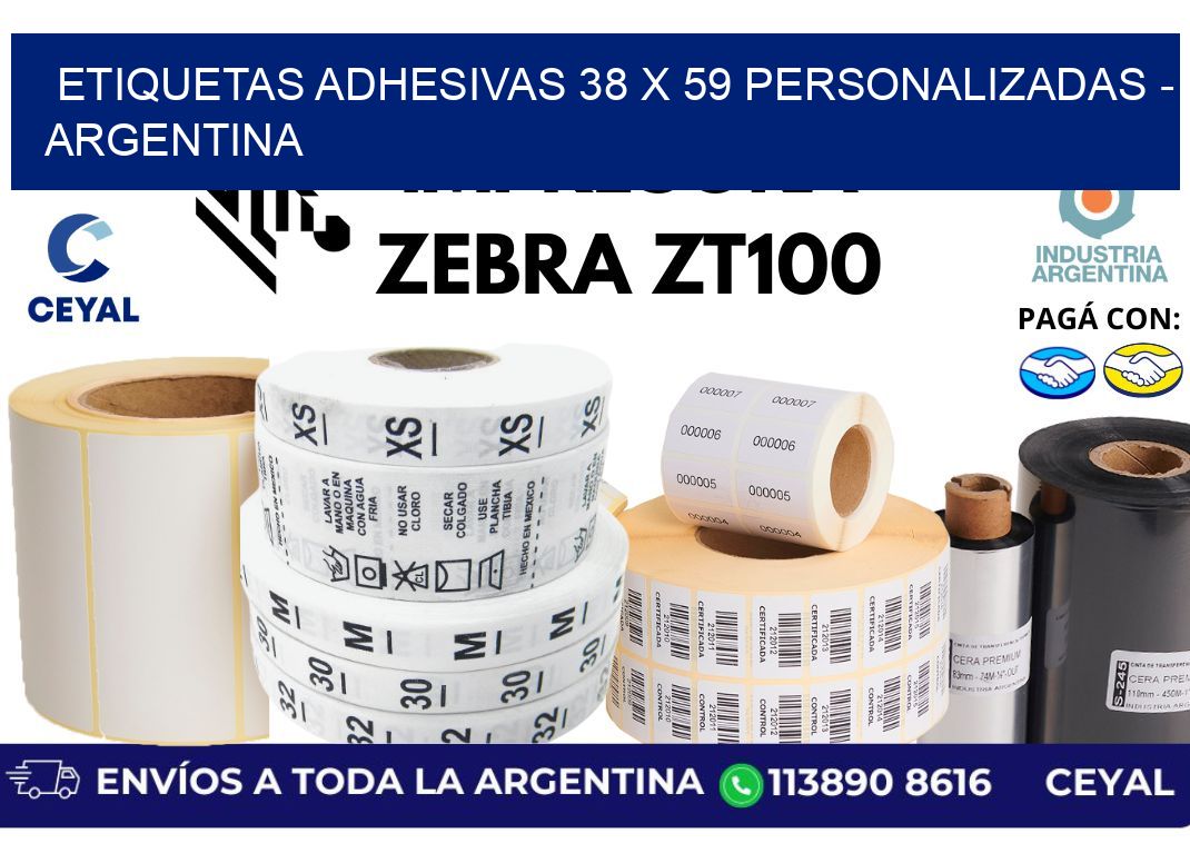 etiquetas adhesivas 38 x 59 personalizadas - Argentina