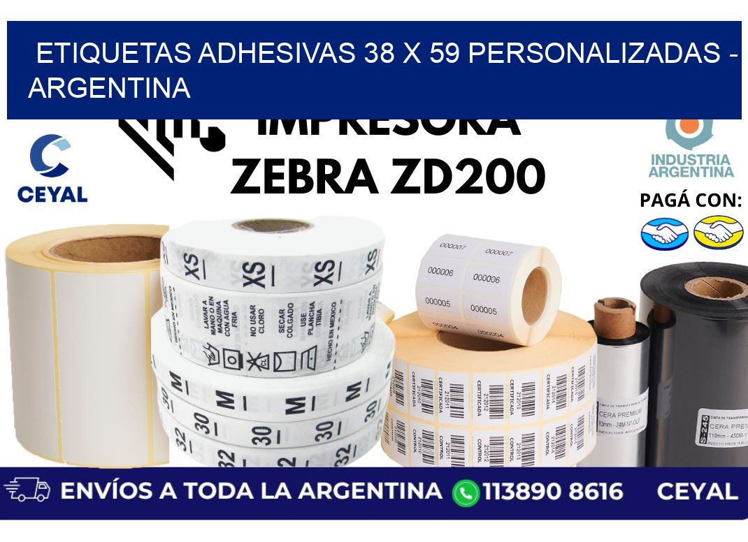 etiquetas adhesivas 38 x 59 personalizadas - Argentina