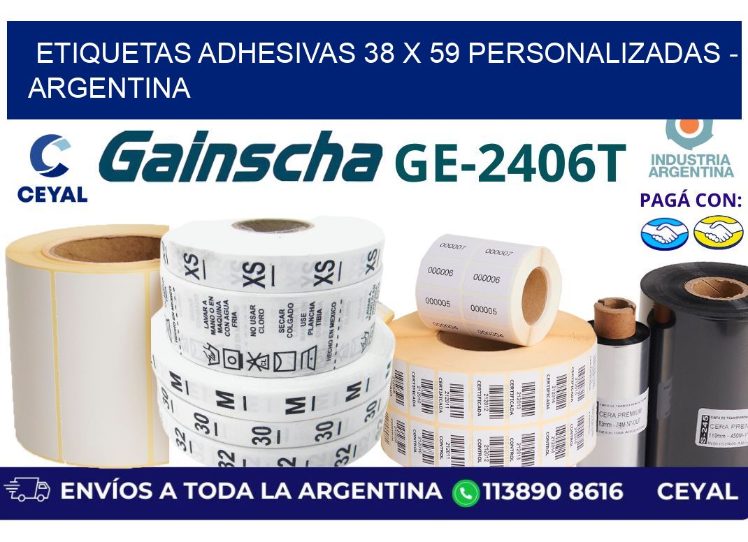 etiquetas adhesivas 38 x 59 personalizadas – Argentina