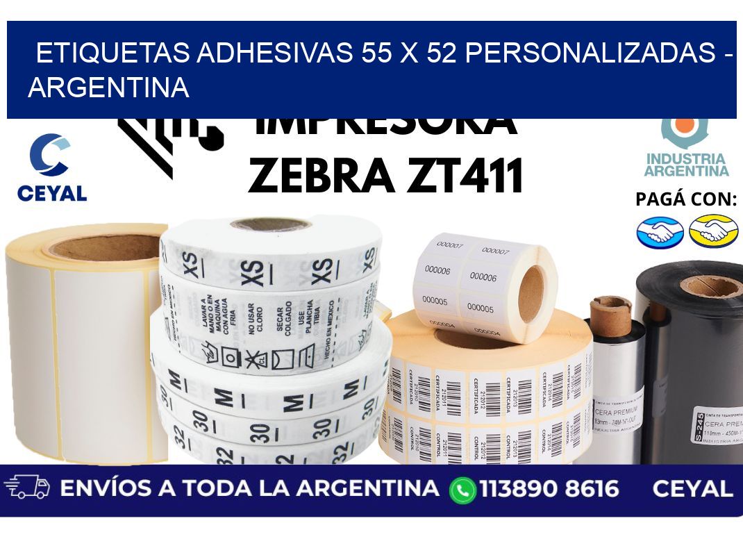 etiquetas adhesivas 55 x 52 personalizadas - Argentina