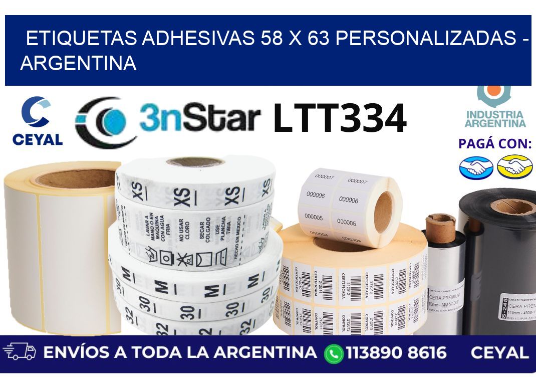 etiquetas adhesivas 58 x 63 personalizadas - Argentina