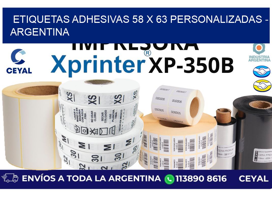 etiquetas adhesivas 58 x 63 personalizadas – Argentina