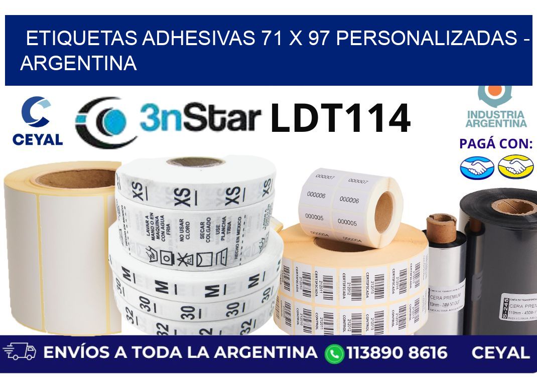 etiquetas adhesivas 71 x 97 personalizadas - Argentina