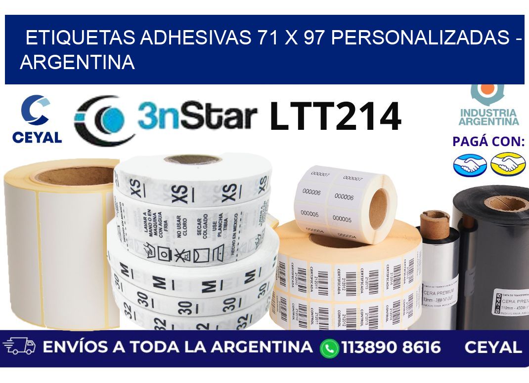 etiquetas adhesivas 71 x 97 personalizadas - Argentina