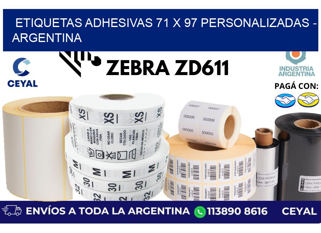 etiquetas adhesivas 71 x 97 personalizadas – Argentina