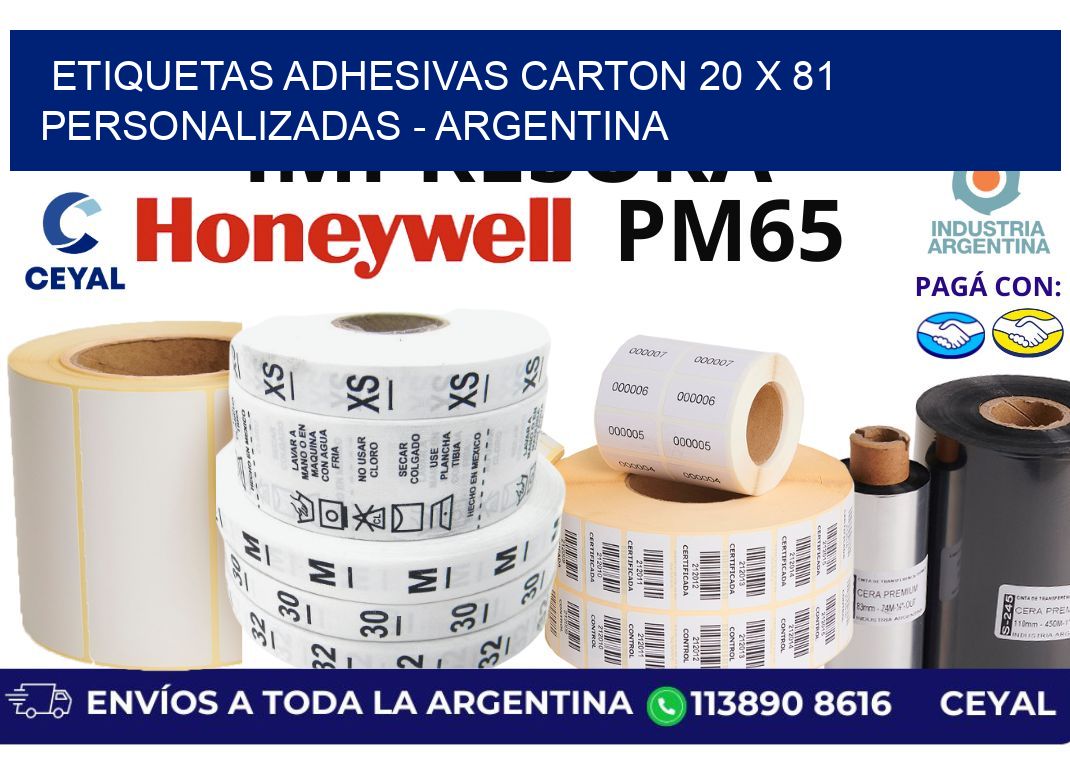 etiquetas adhesivas carton 20 x 81 personalizadas – Argentina