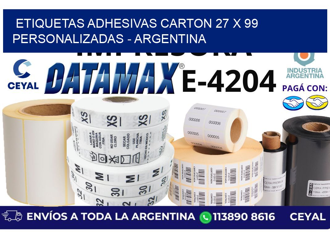 etiquetas adhesivas carton 27 x 99 personalizadas – Argentina