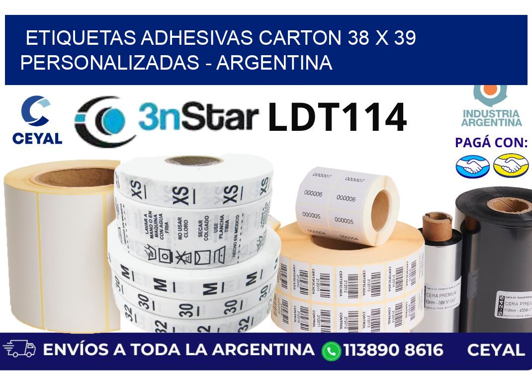 etiquetas adhesivas carton 38 x 39 personalizadas - Argentina
