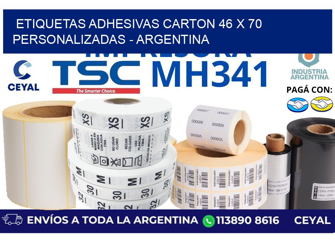 etiquetas adhesivas carton 46 x 70 personalizadas – Argentina