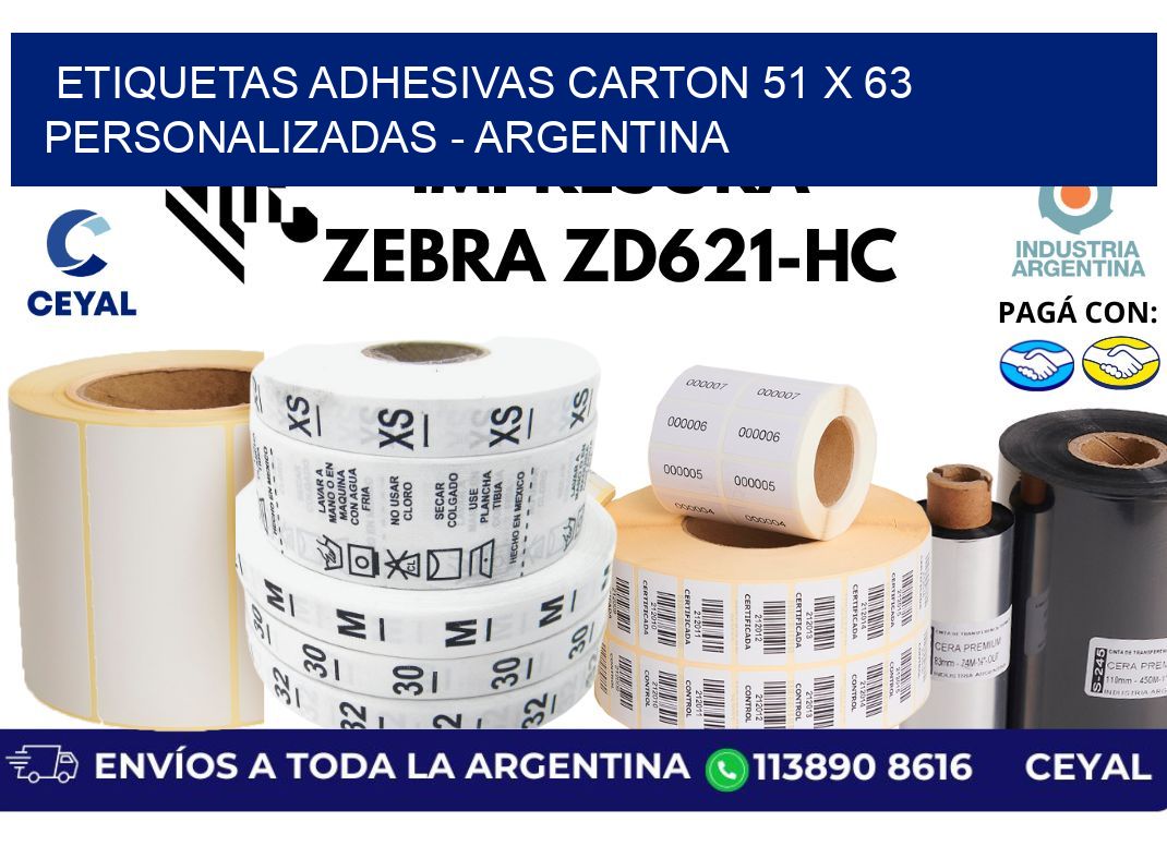etiquetas adhesivas carton 51 x 63 personalizadas - Argentina