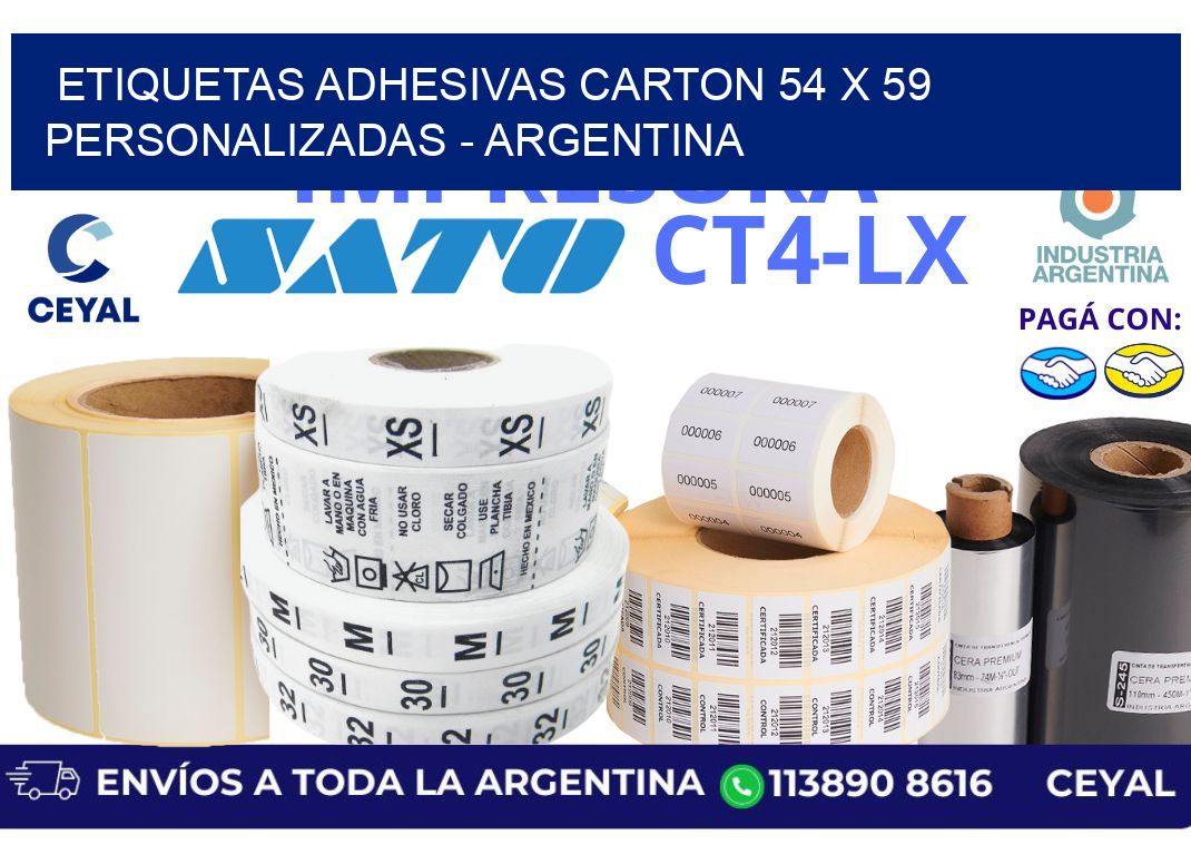 etiquetas adhesivas carton 54 x 59 personalizadas - Argentina