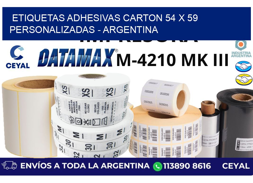 etiquetas adhesivas carton 54 x 59 personalizadas - Argentina