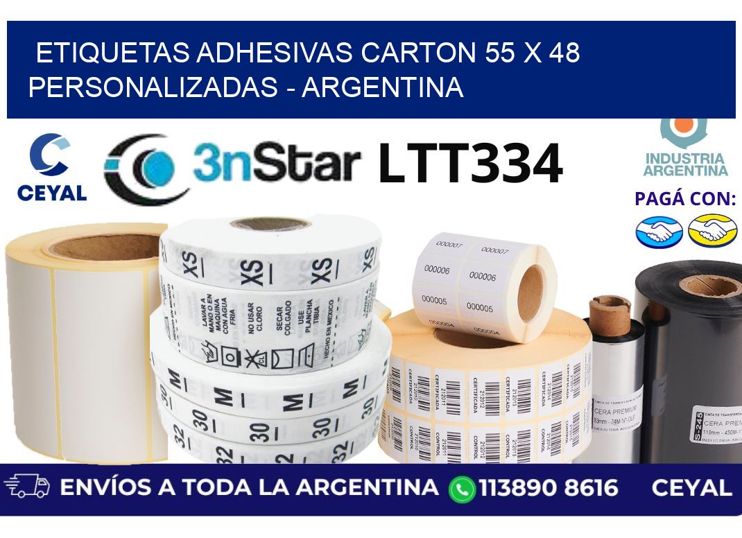 etiquetas adhesivas carton 55 x 48 personalizadas – Argentina