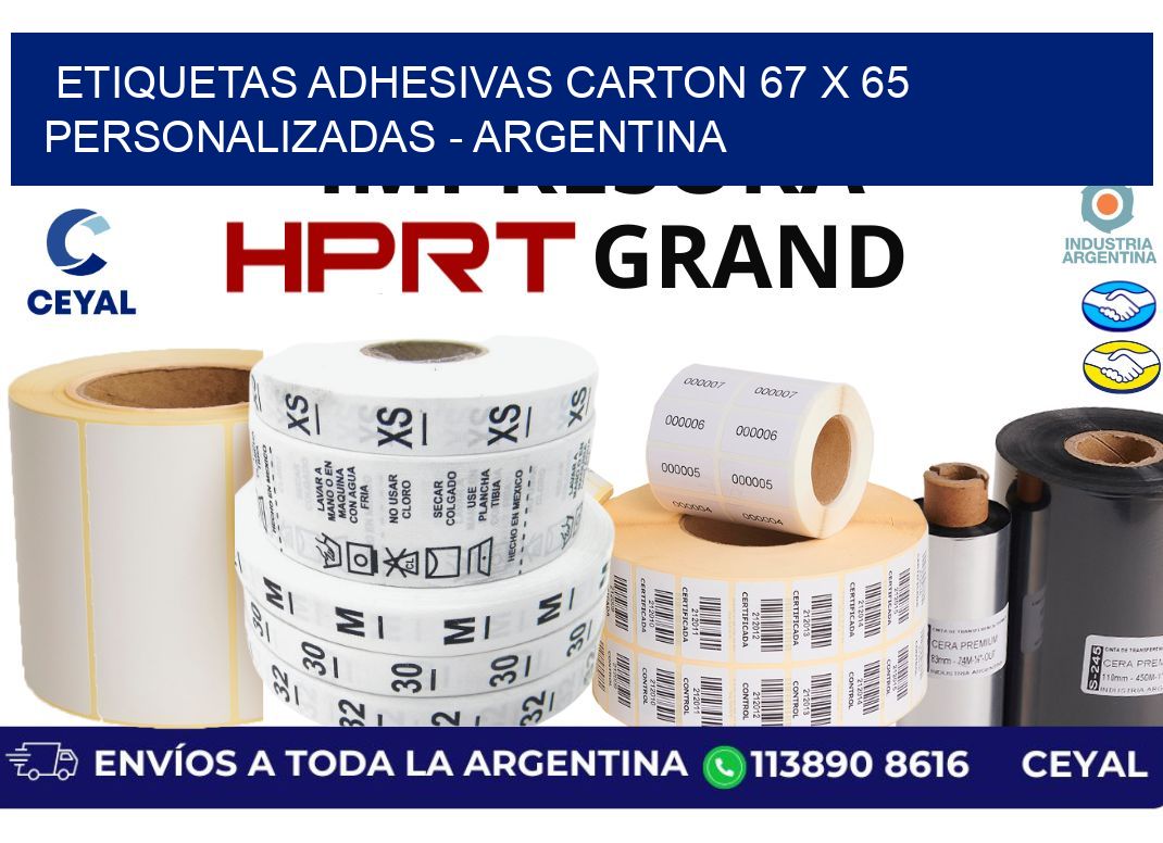 etiquetas adhesivas carton 67 x 65 personalizadas – Argentina
