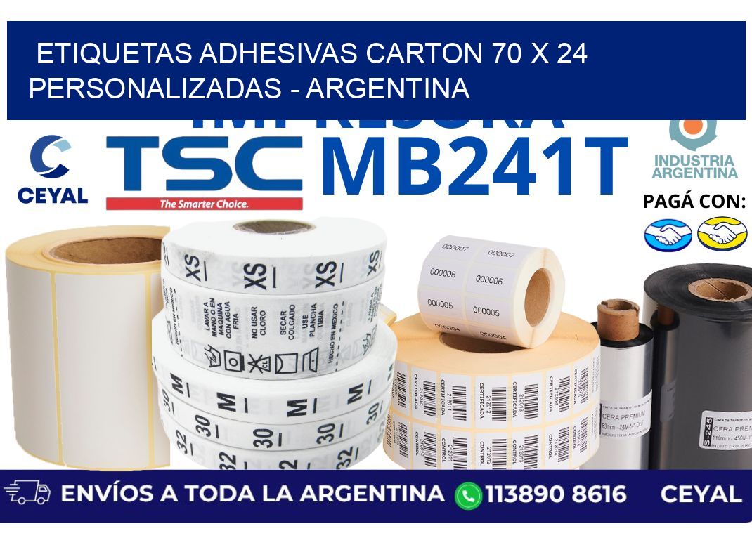 etiquetas adhesivas carton 70 x 24 personalizadas - Argentina