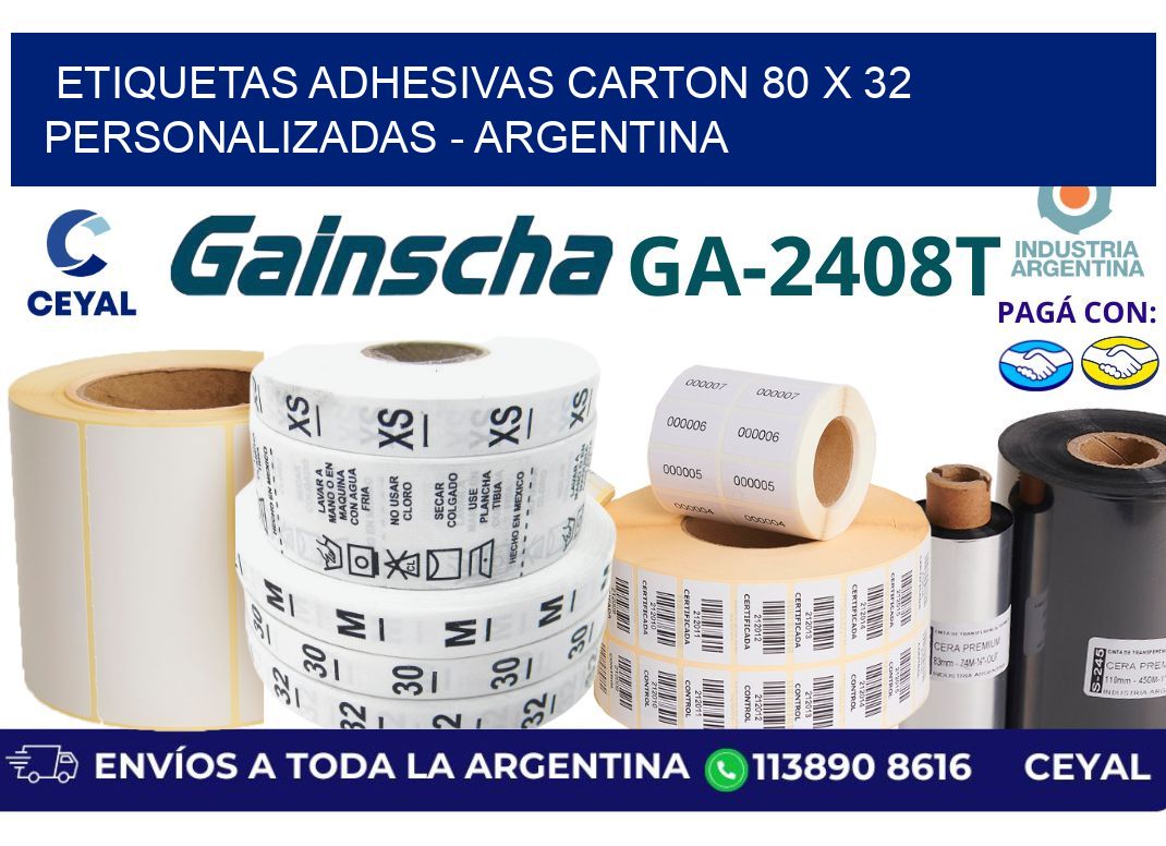 etiquetas adhesivas carton 80 x 32 personalizadas - Argentina