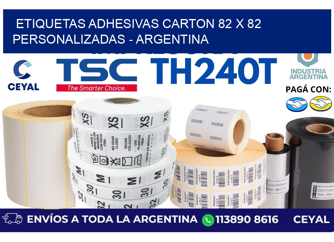 etiquetas adhesivas carton 82 x 82 personalizadas - Argentina