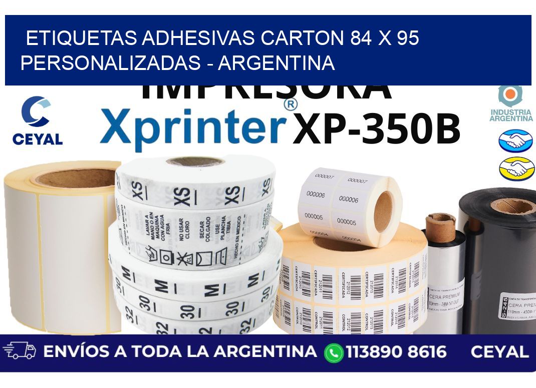 etiquetas adhesivas carton 84 x 95 personalizadas - Argentina