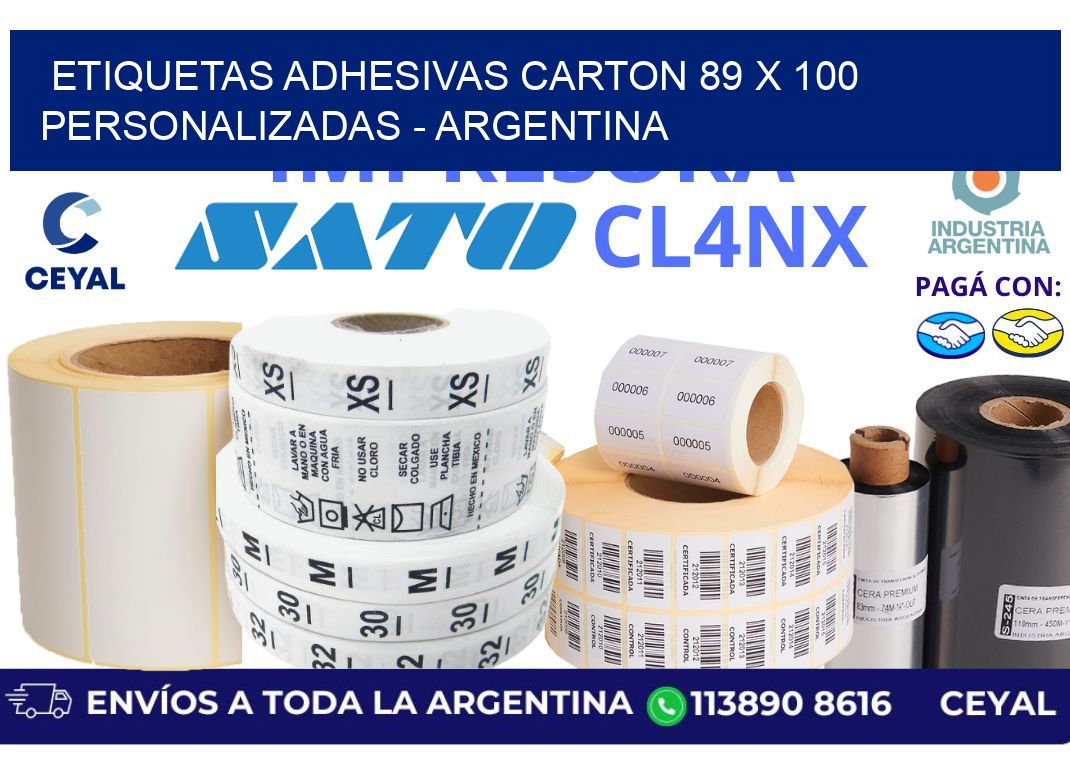 etiquetas adhesivas carton 89 x 100 personalizadas – Argentina